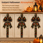 💥 50% Rabatt! 🎃 LED-Halloween-Schrank-Schleife – 100 cm lang, LED-Lichter, Kürbis-/Geister-Motive. Klettverschluss, Polyester. Schwarz/Gelb. Für Schränke, Türen & Fenster 🛡️