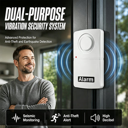 💥 50% Rabatt! 🔔 Drahtloser Tür-/Fenster-Vibrationsalarm – 110 dB, hochempfindlicher Sensor. Erkennt Erschütterungen & Einbruchsversuche. Frühwarnung bei Erdbeben. Weiß, 98×52×22 mm. 9V-Batterie (nicht enthalten) 🛡️