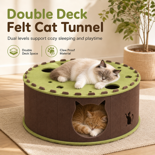 🎃 Halloween-Special: Jetzt 50 % sparen! KuschelDonut – 2-in-1 Katzentunnel & Kuschelbett aus Filz🐾