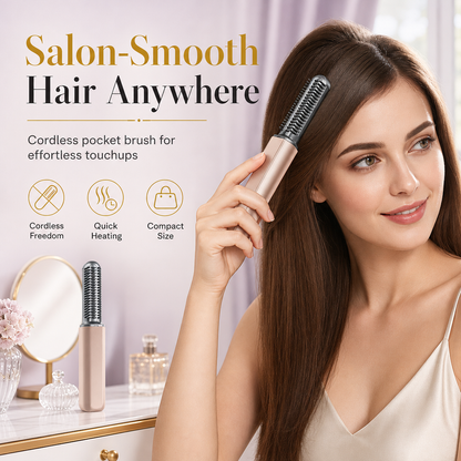 🎃 50 % HALLOWEEN-RABATT! 💇‍♀️ Kabelloser Mini-Glättkamm – Glätten & Locken überall!